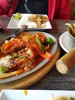 Sizzling Duck and Volcano Prawns